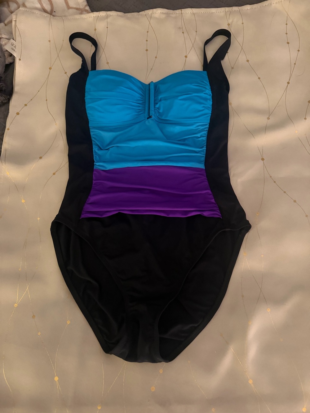 Bleu Rod Beattie color block one-piece swimsuit-L